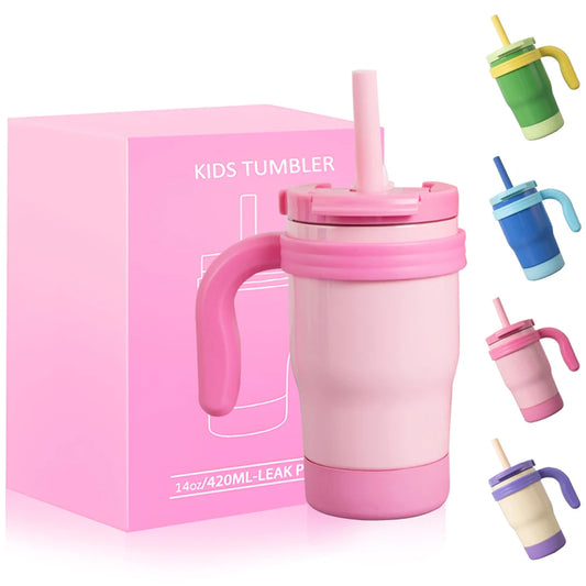 Copo Térmico de 420ml OZ à prova de vazamento, com alça e canudo